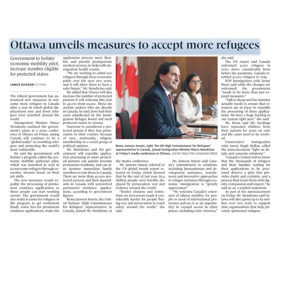 mhouseto's tweet photo. We hope these new measures will help with family reunifications as current wait times are over 3 years, one we’d like to see become 6 months. As we approach World Refugee Day, we must continue shedding light on refugee experiences to progress forward like this. #RefugeesWelcome https://t.co/LD6XCT3dvv