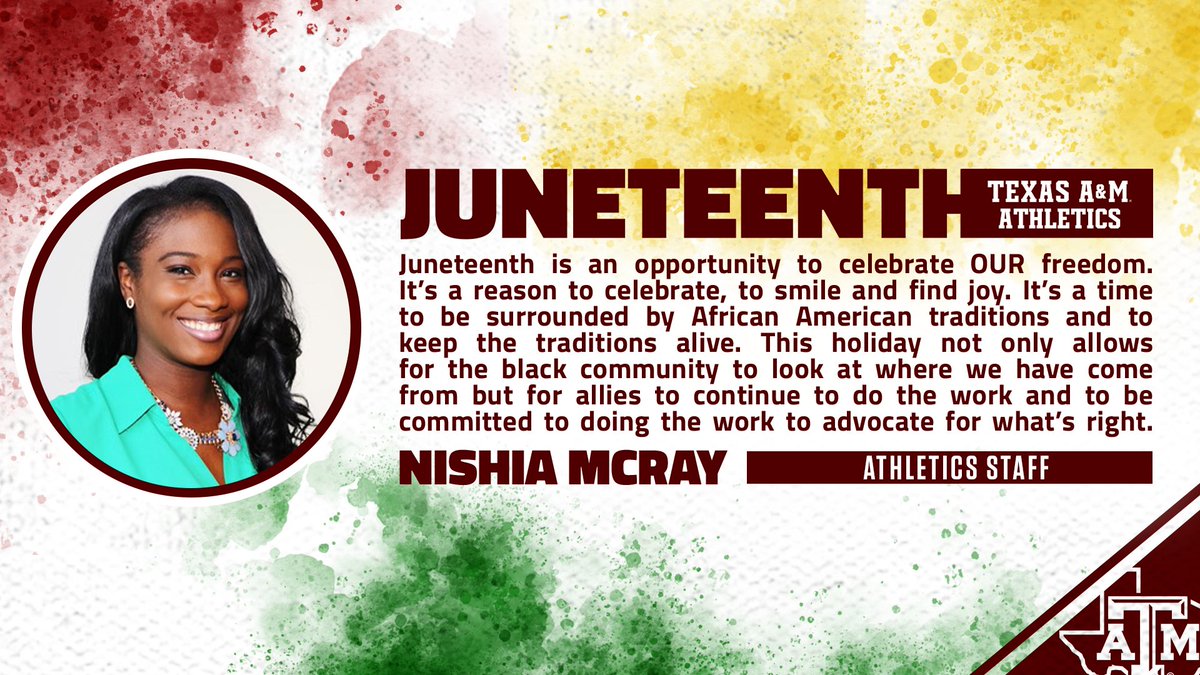 🗣 @AntonishiaM (@AggieAthletes)

#JuneTeenth2021 x #GigEm