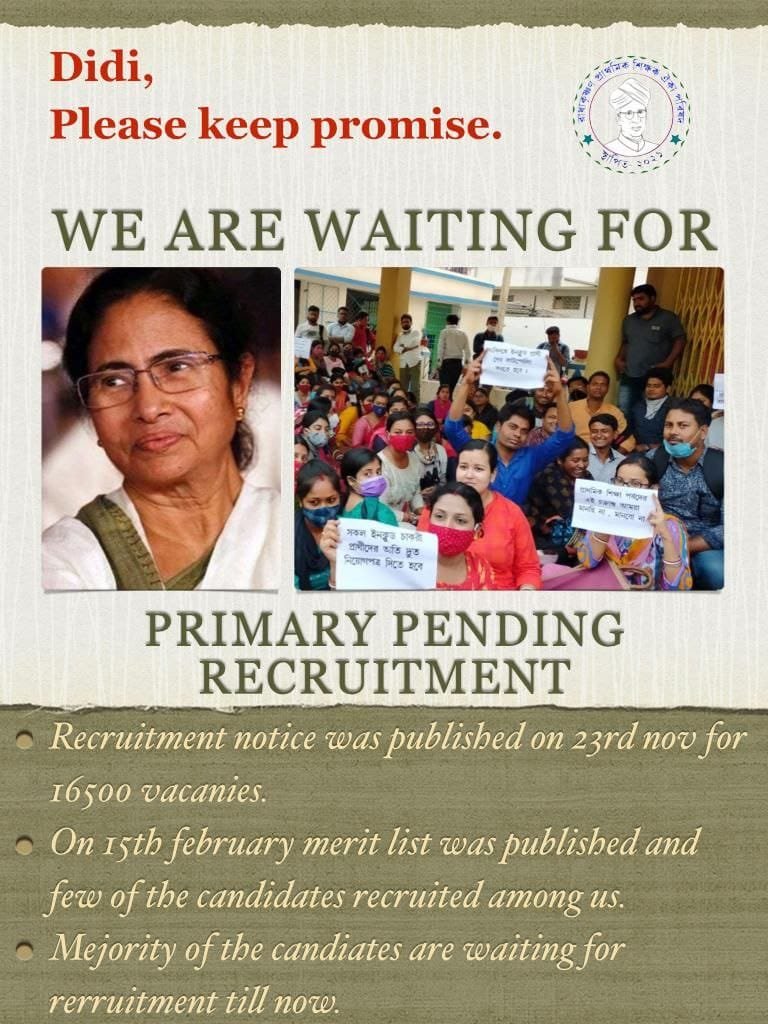 Didi, you ignited in us the dream to be teachers. 
Now let us convert this dream into reality. 
Restart counselling.

#wbptet14pendingjoining

<a href="/MamataOfficial/">Mamata Banerjee</a>
<a href="/basu_bratya/">Bratya Basu</a>
<a href="/abpanandatv/">ABP Ananda</a>
<a href="/News18Bengali/">News18 Bangla</a>