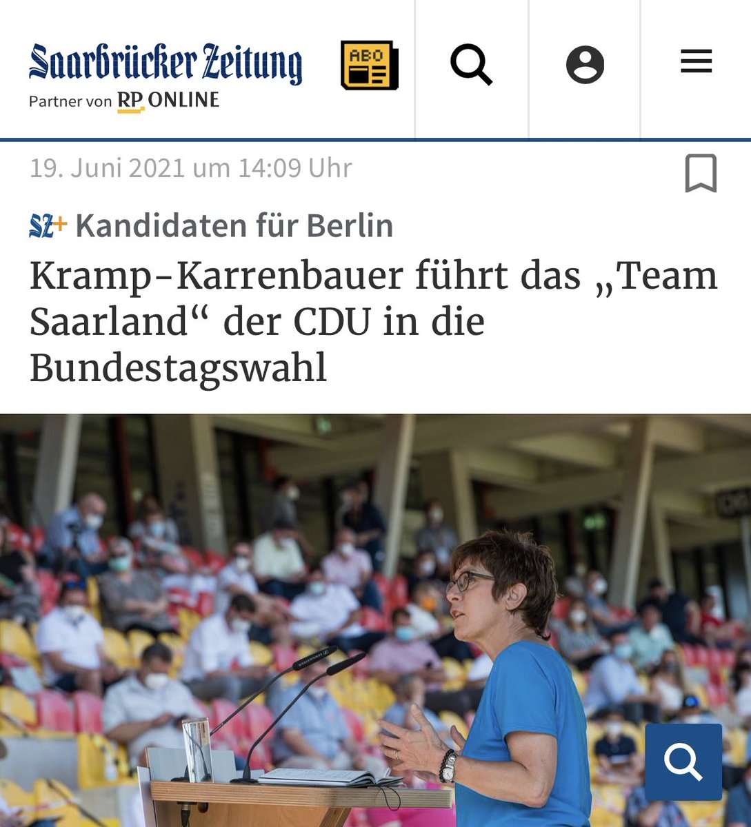 markreck_'s tweet photo. @akk führt das „Team Saarland“ der @cdu_saar in die Bundestagswahl. #teamsaarland #teamzukunft https://t.co/MHAFLxW93x