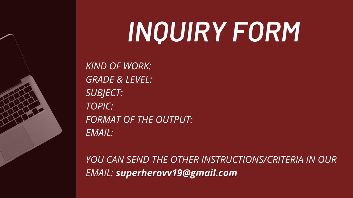 KA_SSCOMMISSION's tweet photo. We, committed team produces the quality of plagiarism-free assignments in English/Filipino subject through our services listed below. Fill in the inquiry form to be entertained. 

Let us help you! ❤️❤️ https://t.co/o3koIuJF6u