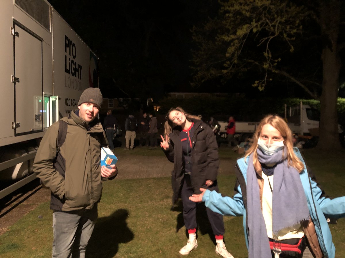 JustRunnersUK's tweet photo. JRUK's Lena (R) knows how to power-up for night shoots. Here she is with the super helpful PM Matt Bulaitis and production assistant Alice Pitt Carter on a shoot with @_thesweetshop. Thanks all for prioritising inclusion on the production floor.

@BAFTA @BFI @APALondon @The_IPA https://t.co/J8wE3cEbLH