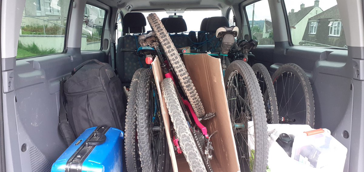 You know it's got the potential to be a good trip when the back of your van looks like this, messy and full of bikes, <a href="/lakedistrictnpa/">Lake District</a> here welcome #roadTrip #lovemtb #bluetools