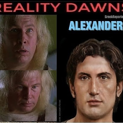 Thanato92215744's tweet photo. @JakeNabel The Alxander romance was written CENTURIES after he lived and cannot be considered factual..
 The Mosaic or Alexander at Pompeii is what Alexander looked like. https://t.co/iwNCEblHVQ