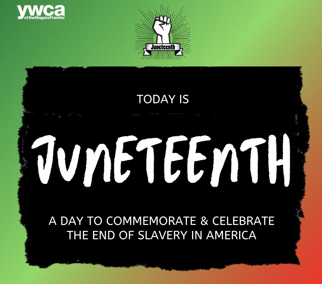 Today we commemorate and celebrate the end of slavery in America. There is still much work to be done for racial equity. We remain committed to our mission of eliminating racism, empowering women, and promoting peace, justice, freedom, and dignity for all. #UntilJusticeJustIs