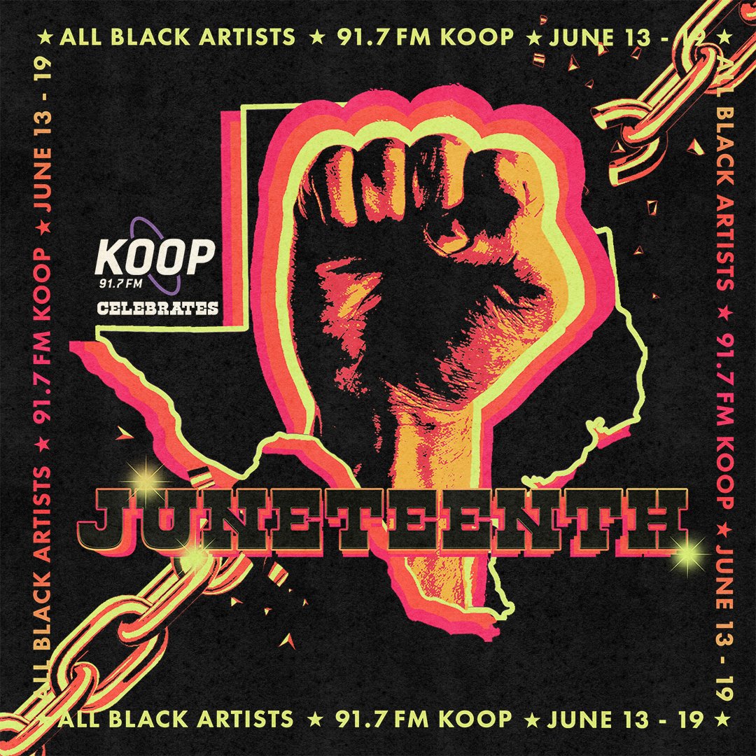 dpxhitest's tweet photo. Today (6/19) at 4pm CT we are celebrating #juneteenth by dedicating our show to black American producers in electronic music from #house to #techno to #drumandbass. Featuring tracks by Carl Craig, Jeff Mills, DJ Rashad, Sinistarr, and more.

91.7 FM and https://t.co/cZlVJgBCYk https://t.co/cYt6zxbA4l