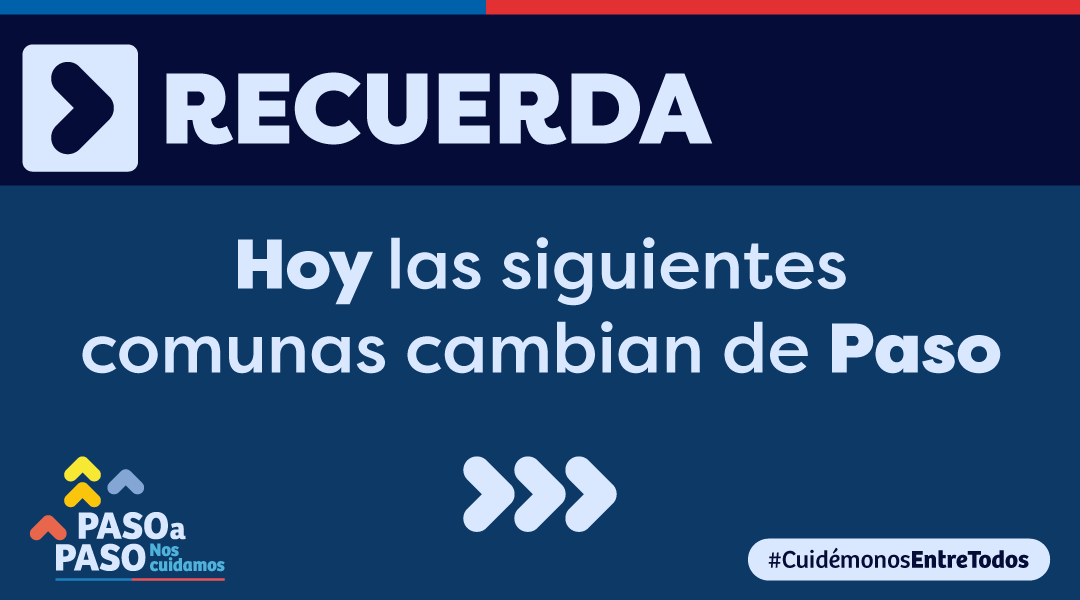 GobiernodeChile's tweet photo. 🔴RECUERDA:
A partir de hoy, las siguientes comunas retroceden a:

🟥#Cuarentena 
🟧#Transición
🟨#Preparación 

¿Quieres saber en qué paso está tu comuna? Visita 📲 https://t.co/udEI6KPiOL #CuidemonosEntreTodos https://t.co/aWqj7Hs8Bc