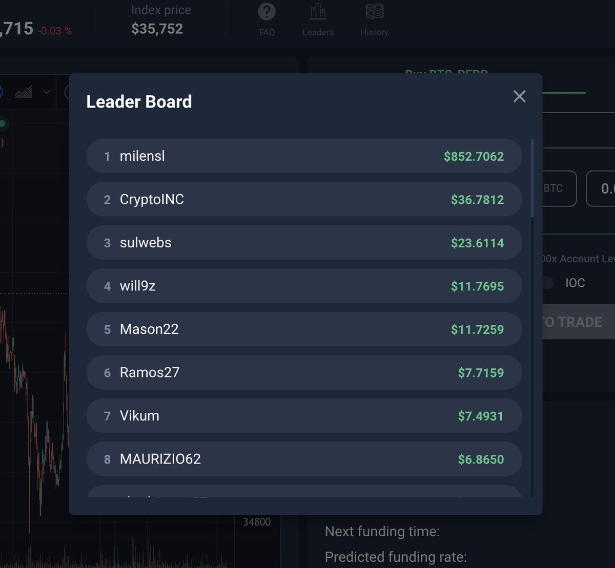 Leverage trading is live since few weeks and we got already  our first trader with almost US$1,000 in profit🥳🥳
#Bitcoin #FaucetPay #Trading