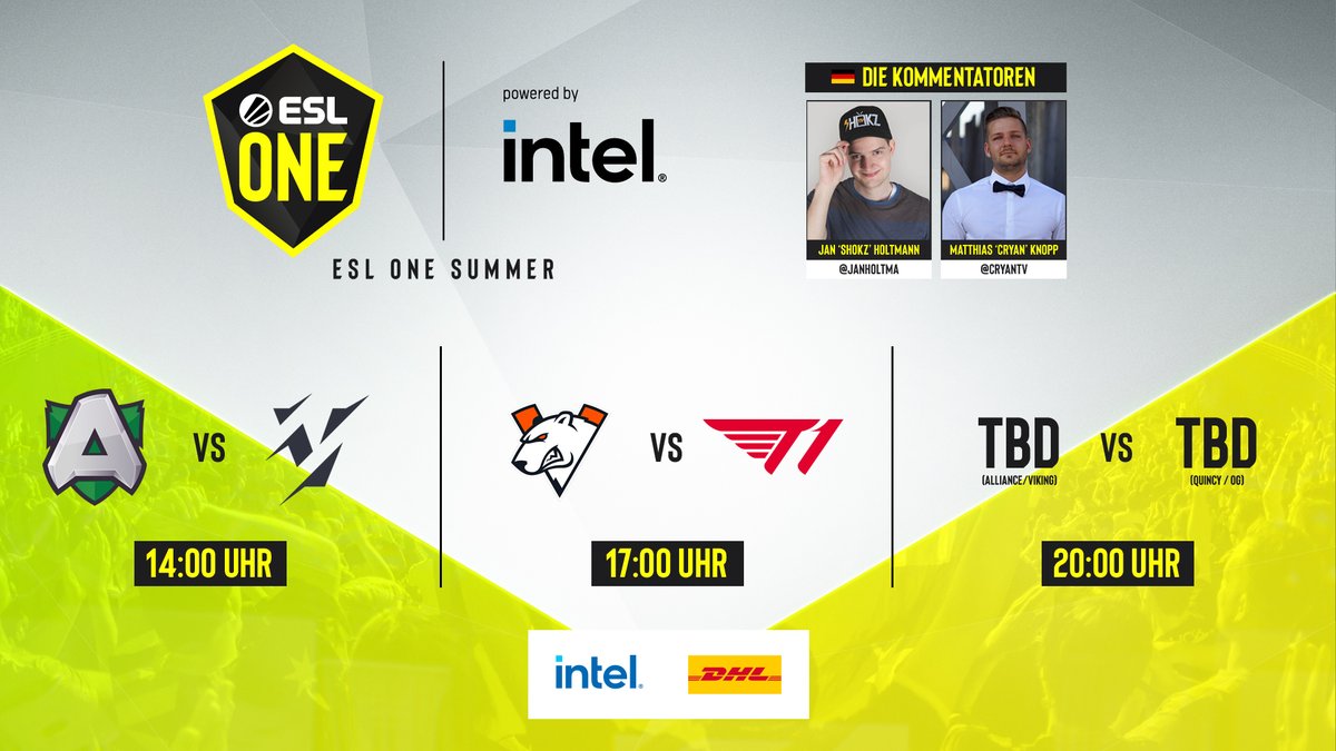 ESLGermany's tweet photo. Weit ist der Weg ins große Finale nicht mehr! 🏆🌊🌞
Wer macht heute den nächsten Schritt und nähert sich dem Pokale der #ESLOne Summer 2021? #Dota2
@JanHoltma und @cryantv präsentieren die heutigen Paarungen auf Deutsch!
🇩🇪 https://t.co/cnmTkxO2pm
🇬🇧 https://t.co/PQUIHIzmbW https://t.co/rSJwMTcy6G