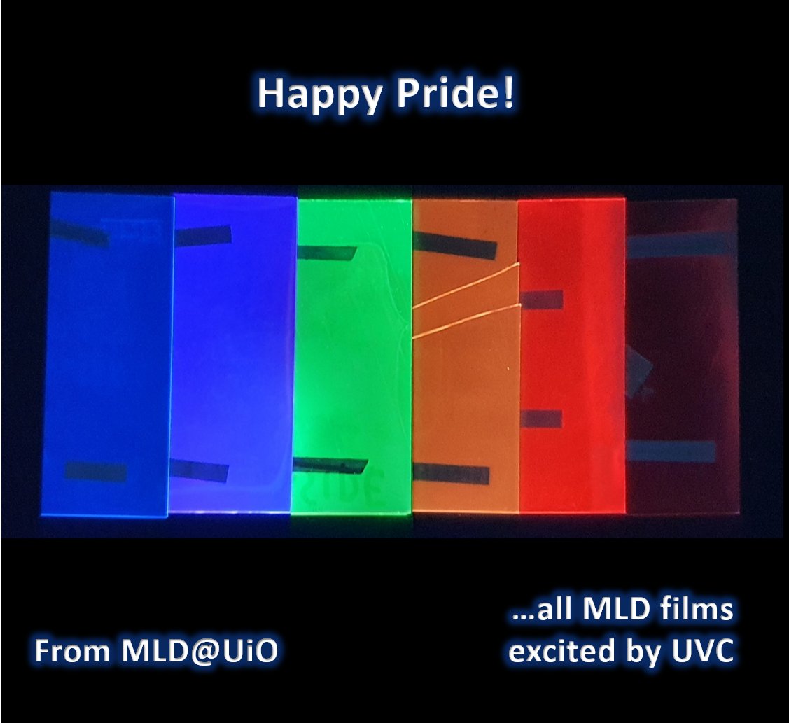 Happy Pride! 

All MLD films from UiO excited by UVC. 
Thanks to Per-Anders Hansen for making all the films!