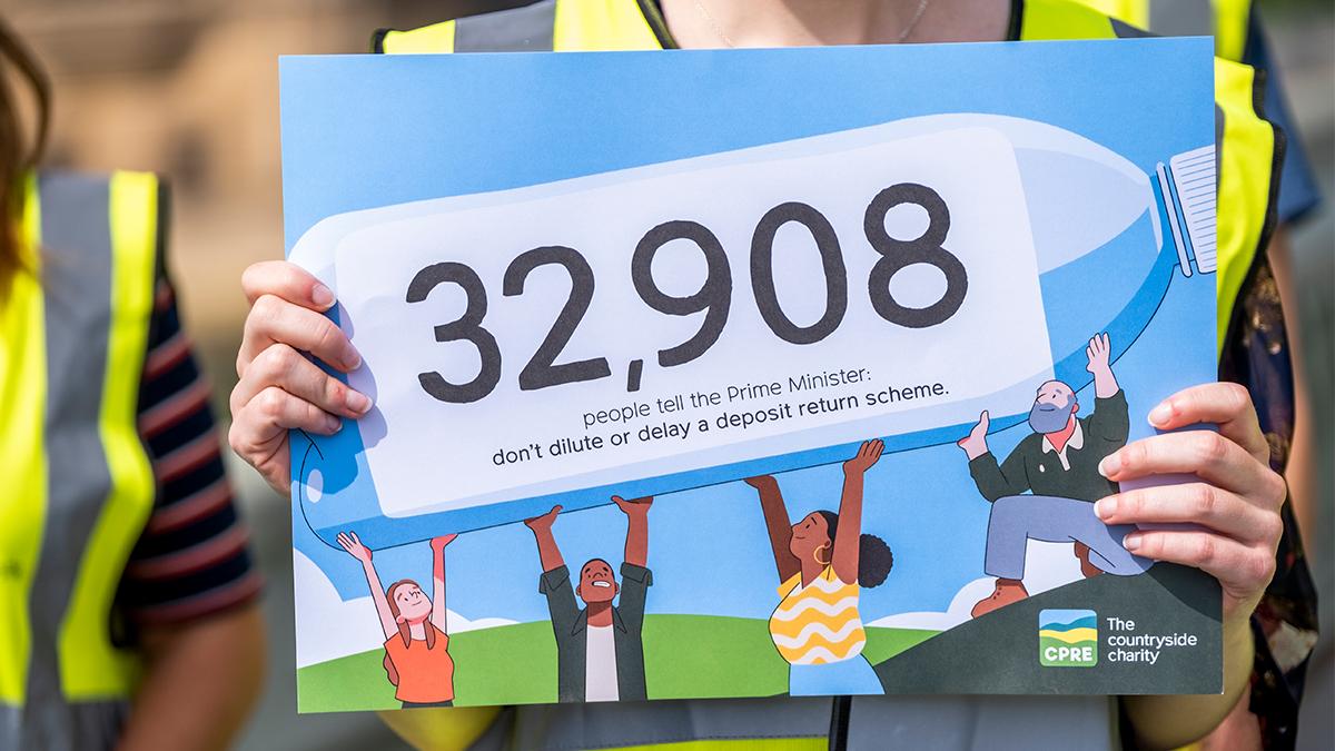 CPRE's tweet photo. We know it can seem daunting sometimes, but collective action really does work, and we couldn’t do it without you.

You’ve come out in your thousands to show us, and the government, how much a DRS means to you. https://t.co/8dFnydsn0P