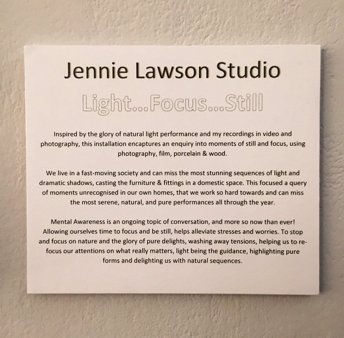 JennieLawson_'s tweet photo. ‘Light...Focus...Still’ #degreeshow #mindfulness #MentalHealthMatters #light #focus #still #naturallightperformance #lightandshadow #fineart #lightmoments #shadowcast #lightglory #porcelain #photography #artphotography #lightprojection #filmart #artinkent #artinstallation https://t.co/FiWUDvXSfH