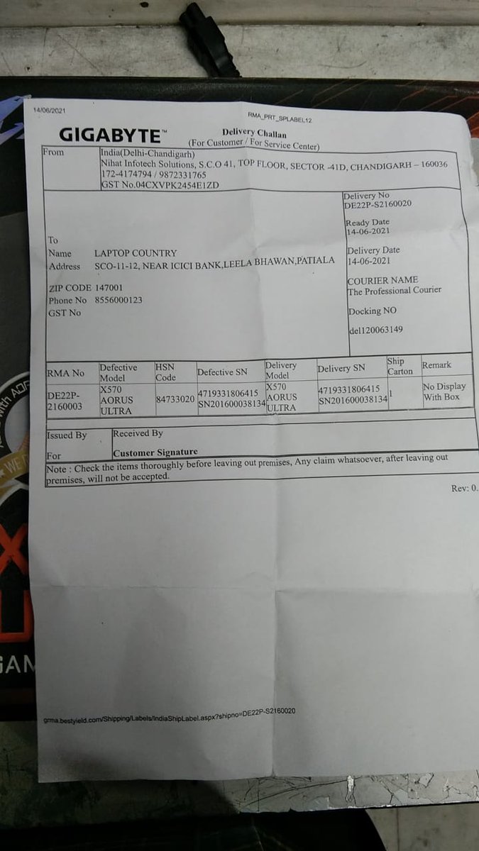 jai_coderr's tweet photo. @GIGABYTEUSA 😡😡😡😡😡
i experienced bad customer service from your service center. Read and check my all documents  pic and take action. i am harrashed otherwise i have no option i will file FIR. you have worst customer service. Solve my issue https://t.co/PBbnoFeM4I