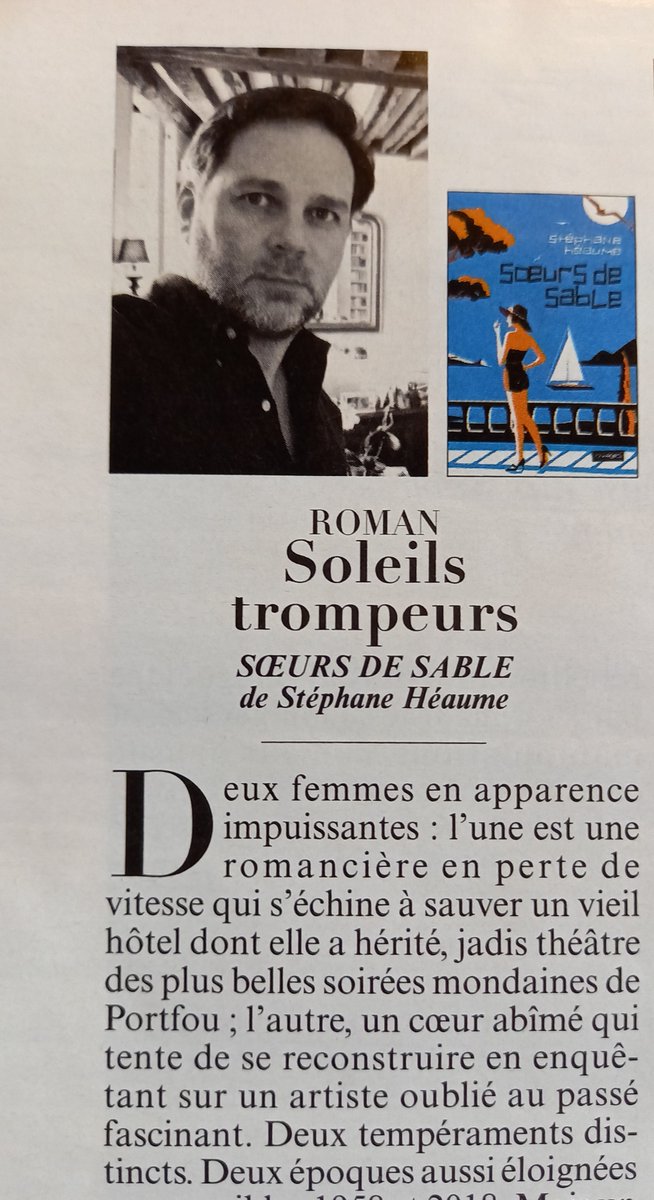 StephaneHeaume's tweet photo. Aujourd'hui, les incorrigibles "Soeurs de Sable" se sont installées dans les transats de la sélection "Nos 10 livres pour l'été" du Figaro Magazine. Merci, cher Jean-Christophe Buisson ! https://t.co/7JYuFbgDWK