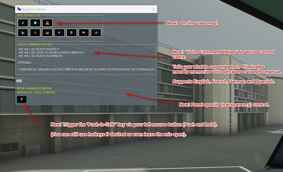 simulavuelonoti's tweet image. La v2.1 de #PushbackExpress para #MSFS por #FS2Crew incluye importantes cambios - avsim.com/forums/topic/5…