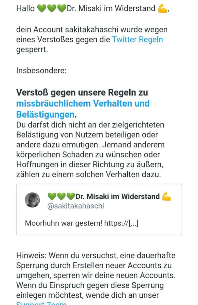 i_iangg's tweet photo. #Twitter #TwitterSperrt #TwitterAbsurd
Ich kenne diesen User nicht. Dennoch würde mich interessieren, ob das der neue Ernst von @TwitterDE, @Twitter, @TwitterSupport ist?
Twitter greift wiederholt rechtswidrig in Art. 2 Grundgesetz ein. Das muss endlich ein Ende haben. https://t.co/9ENdFkiUtP