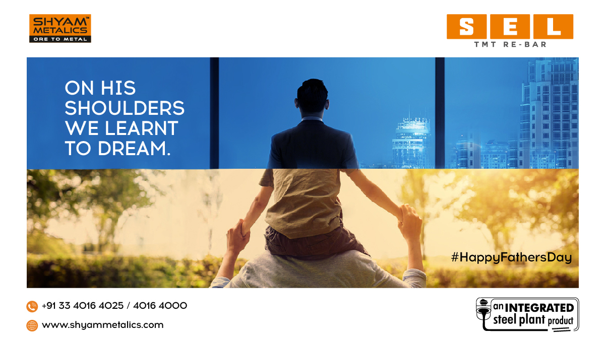 ShyamMetalics's tweet photo. Thank you to all the fathers who stand strong for their children to climb the ladder of success.
Happy Fathers Day!

#HappyFathersDay #FathersDay2021 #PowerOfSteel #ShyamMetalics #FoundationofFuture #SecuringFuture https://t.co/L63vCIoyPo