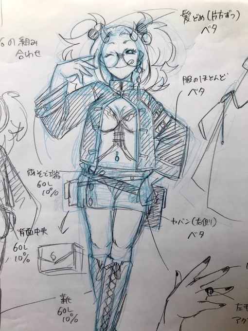 烏ノのデザイン好評で嬉しいです〜〜!キャラデザ資料は原稿しながらアシスタントさんに渡すために大急ぎで慌てて描くのですが、烏ノは私も楽しかったのか変に気合入ってます 