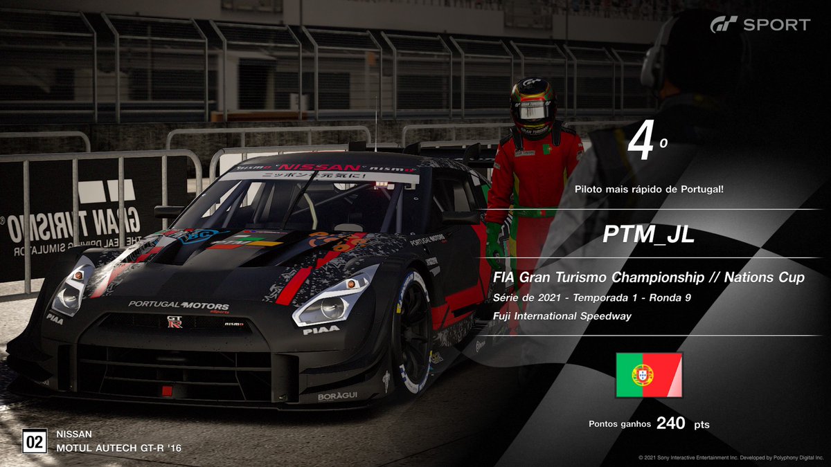 Last FIA Nation race 
#GTSport 
<a href="/PTM_eSports/">PTM Portugal Motors esports</a>