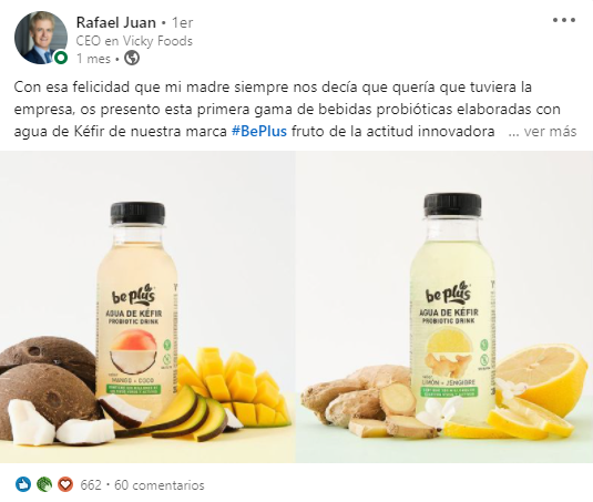 japonsar's tweet photo. #eCongress21 | Siempre que hablo de Influencers Corporativos pongo de ejemplo a Rafael Juan, CEO de @vickyfoods. Mismo día, misma hora, misma imagen; analizad el poder la marca personal: https://t.co/Wr5iQ4x3jq