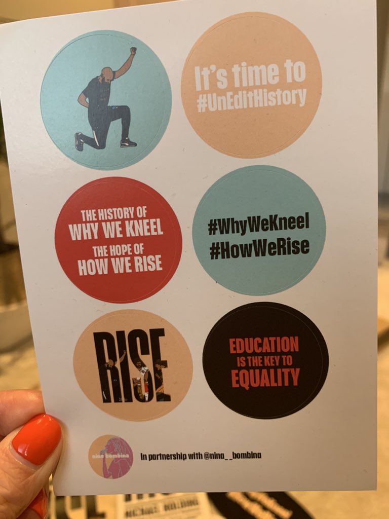 They’ve arrived! Amazing #WhyWeKneel #HowWeRise packs in collaboration with Nina Bombina Art to promote #MichaelHolding powerful and important book out next week!

It’s time to #UnEditHistory