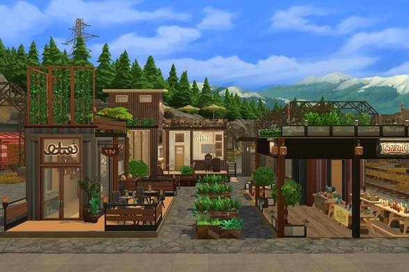 ladyredleafgam1's tweet photo. Lots of packs, but I do love this build. Street Eats &amp; Market now on the Gallery #TheSims4 Gallery! #TS4 #TheSimmersSquad #ShowUsYourBuilds https://t.co/C2hZcB9aLC