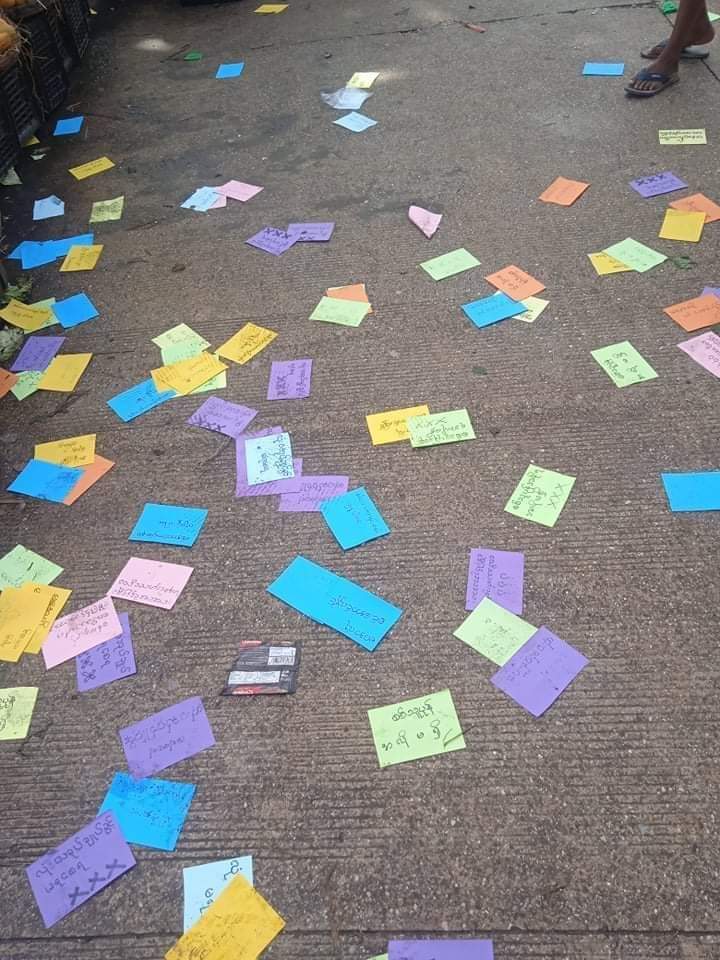 KaungKhantHto10's tweet photo. On the birthday of Daw Aung San Su Kyi,pro democracy youths in  Shwepyithar, Yangon held paper strike campagin to end the dictator today.

FREEDOM FROM FEAR
#76FlowerStrike 
#WhatsHappeningInMyanmar 
#June19Coup https://t.co/ESIS4Hkjex