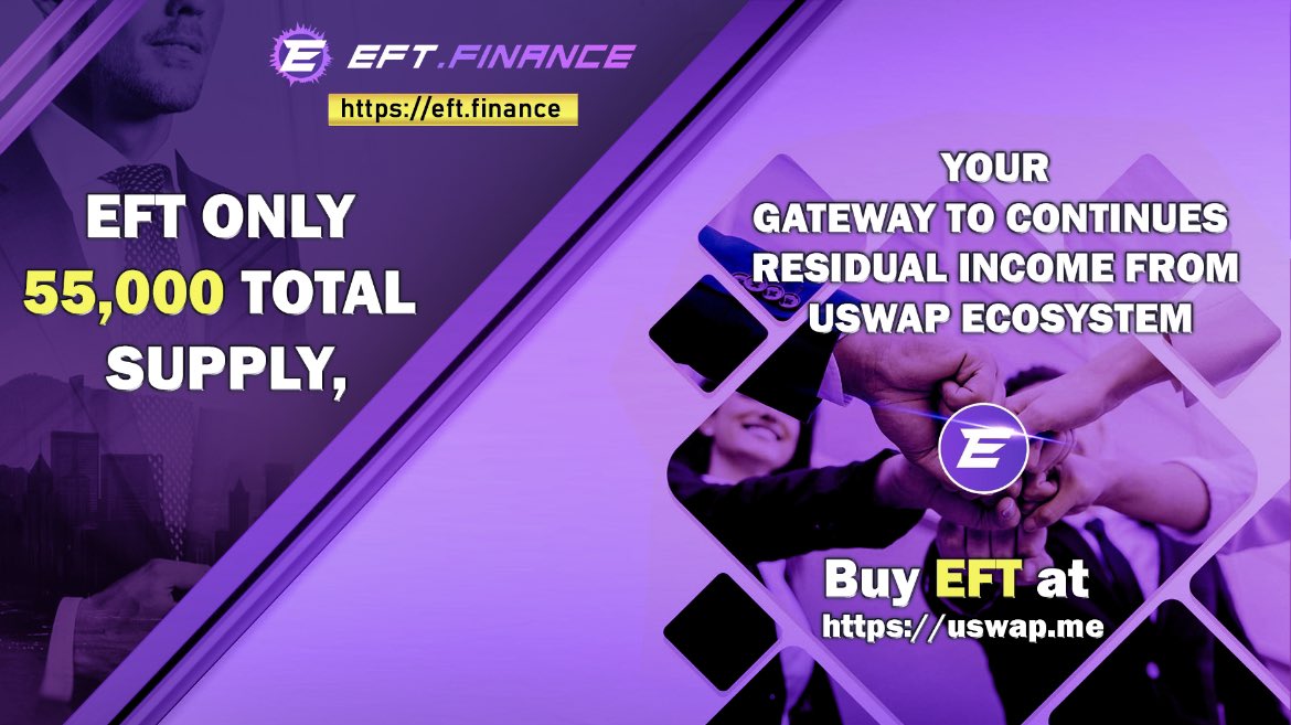 Buy and hold #EFT today 🚀🚀🚀 read more at eft.finance and join the ride ✔️

 #defi #token #eft #ume #dex #uswap #tron #trx #jst #usdj #win #apenft #nft #doge #dogecoin #tusd #btt #wbtt #yieldfarming