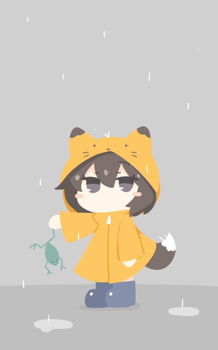 (お題箱)雨合羽着てる小さい頃のあざみさん 