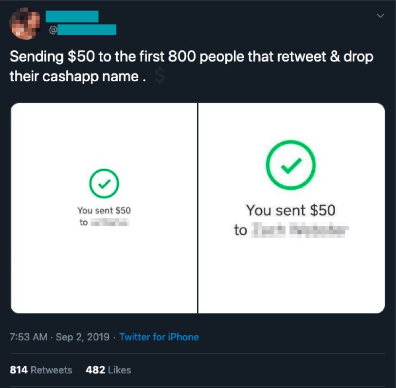 James81866837's tweet photo. I’m telling you people this is not a scam I’m starting you guys off with just $10.   Just cash app me $10 and I’ll make you $50 trust on this message me for more info!!! https://t.co/f04KeEnB1x