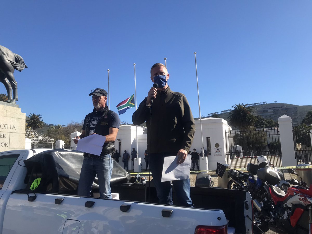 ewnreporter's tweet photo. #FirearmsBill Lobby groups rallying against the Firearms Control Amendment Bill have marched to parliament today. LP https://t.co/O8sfbromt7