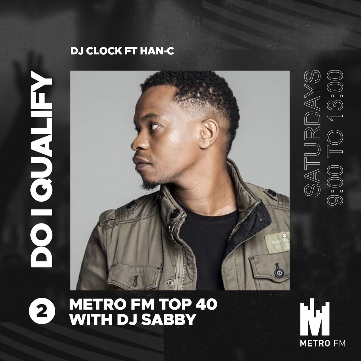METROFMSA's tweet photo. 6 weeks on the chart and one of the biggest jumpers this week on the #MetroFMTop40. Last week at 5 and this at 2. 

Congrats 

No 2: @DjClock ft @hanc_official - Do I Qualify https://t.co/iEz8HqWQ85