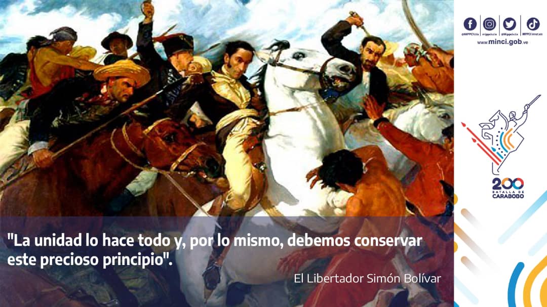 #19Jun |🇻🇪📢 ¡ETIQUETA DEL DÍA!▶️ #PatriaVictoriosa Rememoremos la batalla libertaria de hace 200 años. Asumamos nuestro rol protagónico y escribamos la historia. .@VTVcanal8