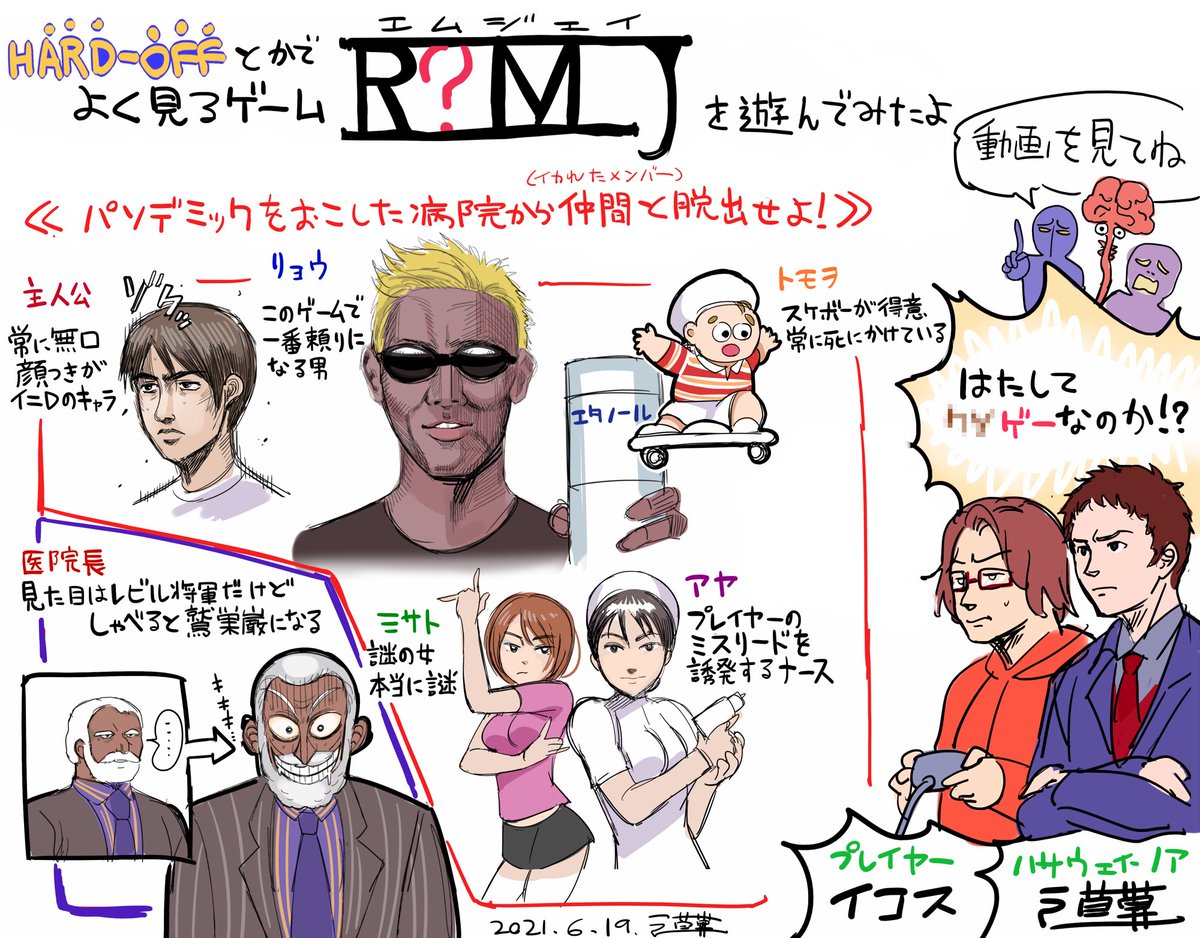 力とパワーでウイルスパンデミックに立ち向かう「R?MJ」というゲームを友達(@gesentenin_ikos )と遊びました。
今の世の中を生き抜くヒントがあるかもしれない!そんな動画になっております。見てね
https://t.co/rtWEMKEApZ 