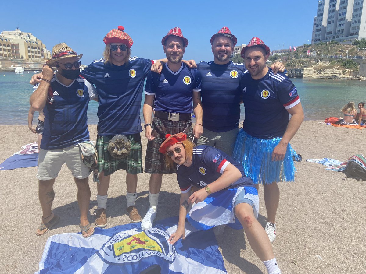 Andrew___Clark's tweet image. A handsome man. An excellent footballer. A tremendous human being who is doing us all proud. The Stephen O’Donnell Malta Tartan Army have been out in full force this week!