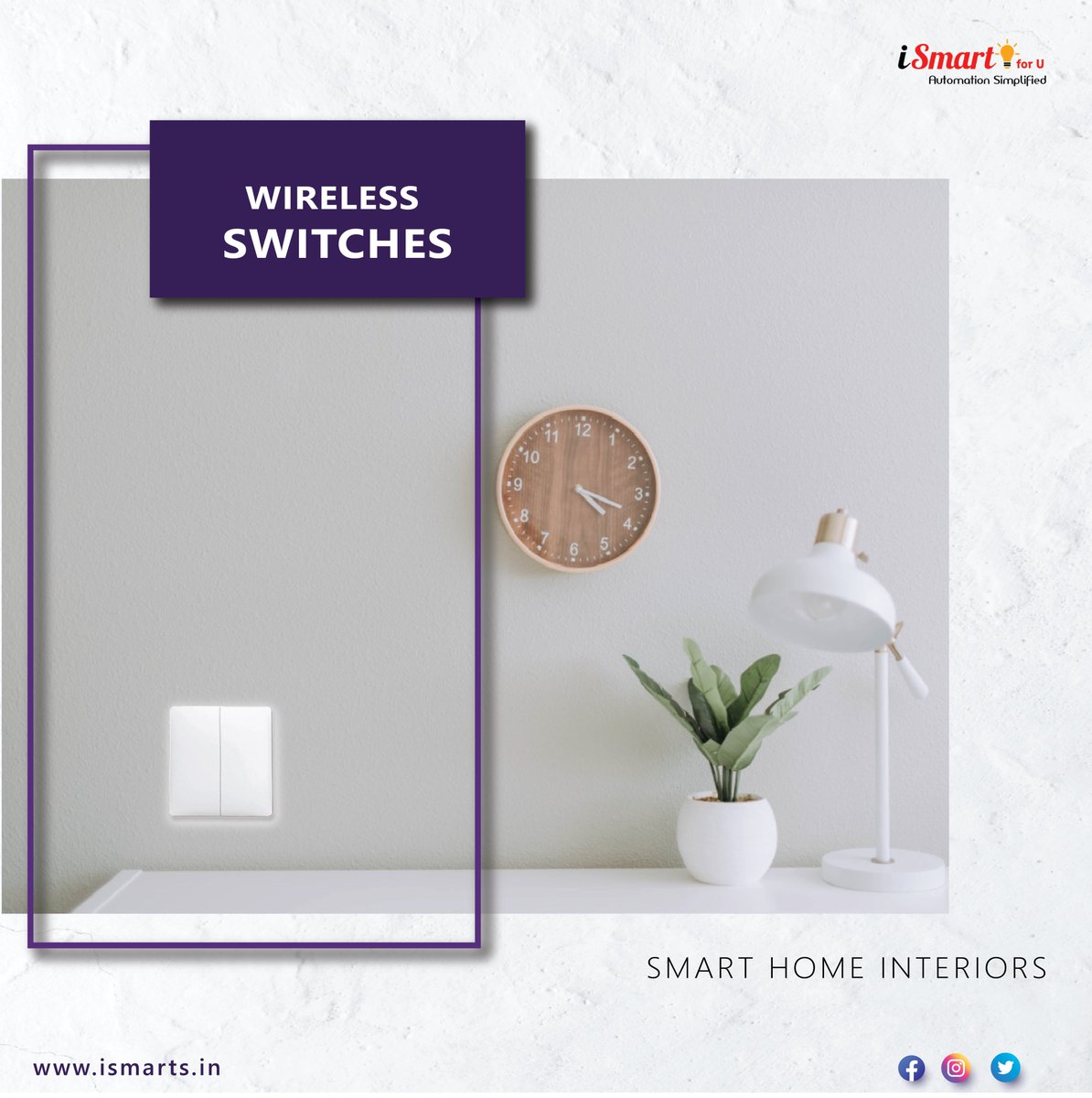 iSmart_for_U's tweet photo. The Wireless Switch uses Kinetic energy to control lighting and other appliances. 
✅Wireless
✅Batteryless
✅Shockproof
✅Waterproof
https://t.co/msJsf0x3wg
9368079974
#iSmartForU #smarthome #homeautomation #smartappliances #wirelesswitch #homedesigners #noida #instahome #delhi https://t.co/YwEiTYJhdm