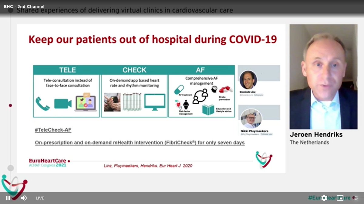 #TeleCheckAF is an on-demand mHealth intervention te remotely measure heart rate and rhythm. Initially developed as a response to COVID-19. Read more:
academic.oup.com/eurheartj/arti… #EuroHeartCare @Escardio