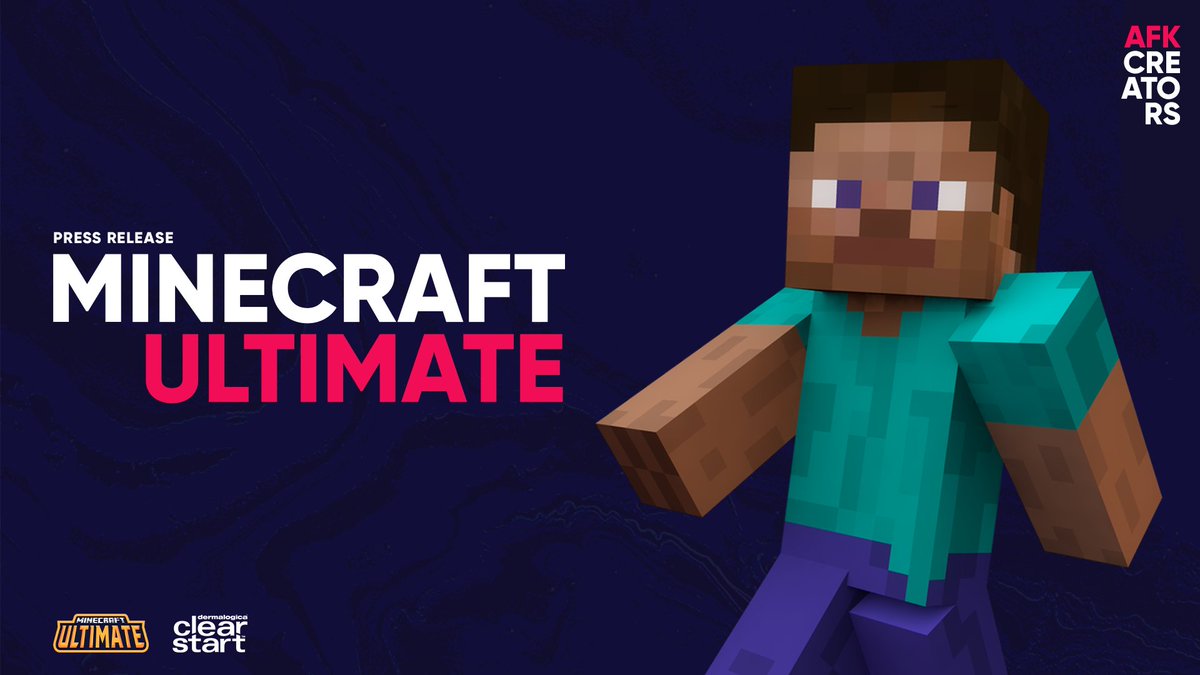 AFK_Creators's tweet photo. Today, @dermalogica’s Clear Start, a skin care system to treat acne in teens, is partnering with @MCUltimateEvent, a charity event that brings together 250+ YouTubers and streamers!
#MinecraftUltimate Season 5, presented by Clear Start, begins at 4PM EST: https://t.co/Qhw5N0ALB6 https://t.co/VZX38HqKqJ