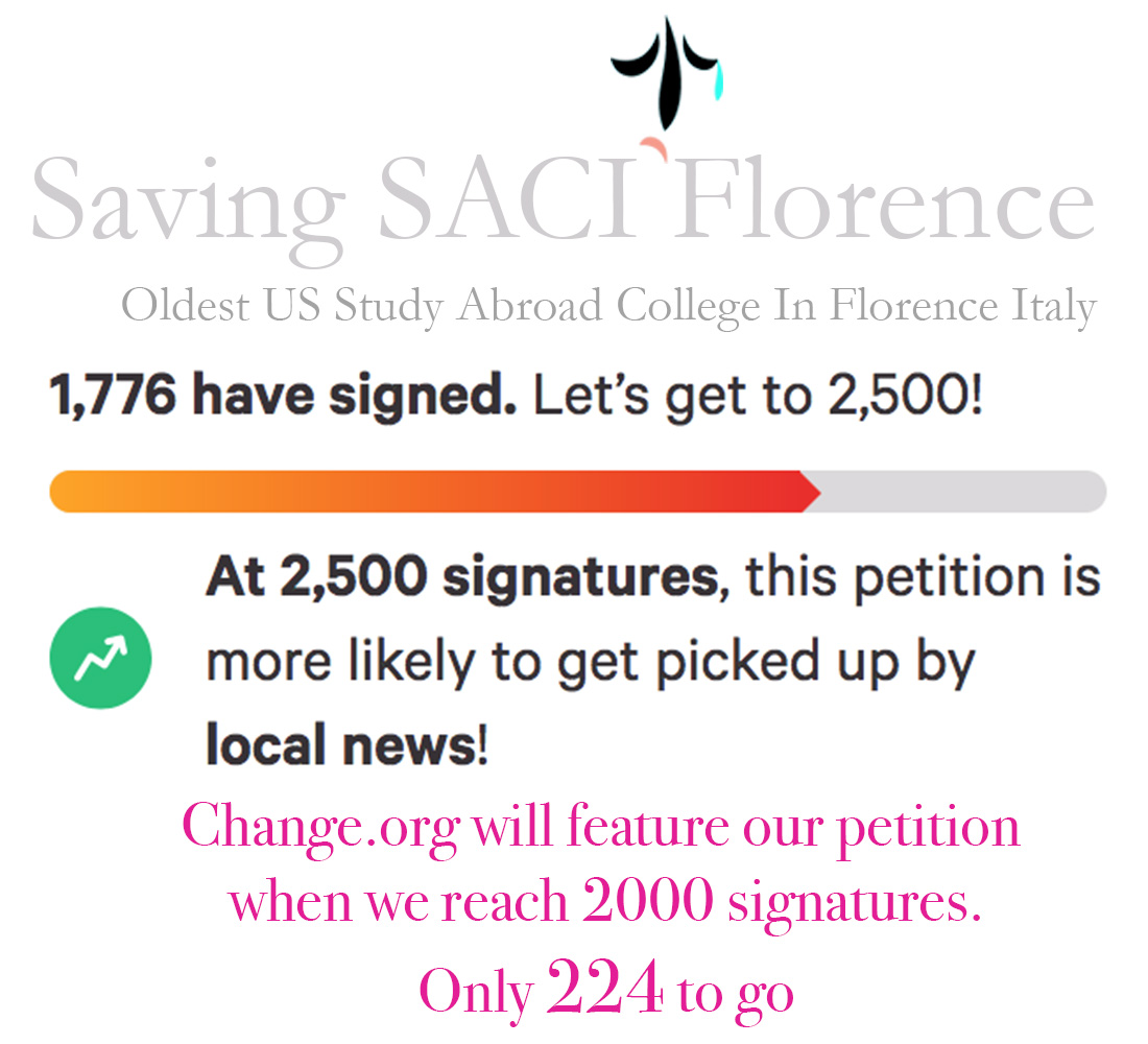 SavingSaci's tweet photo. We are getting there,
 keep on “Sign &amp; Share” https://t.co/5OqApnaVNd 
 #givingback #donations #philanthropy #bhfyp #grants #nonprofit #letsgetgrants #toscana #studyabroad #savingsaci #saciflorence #NASAA #NEA #grantsforarts #artfunding #arteducation https://t.co/OZlS4yT52U