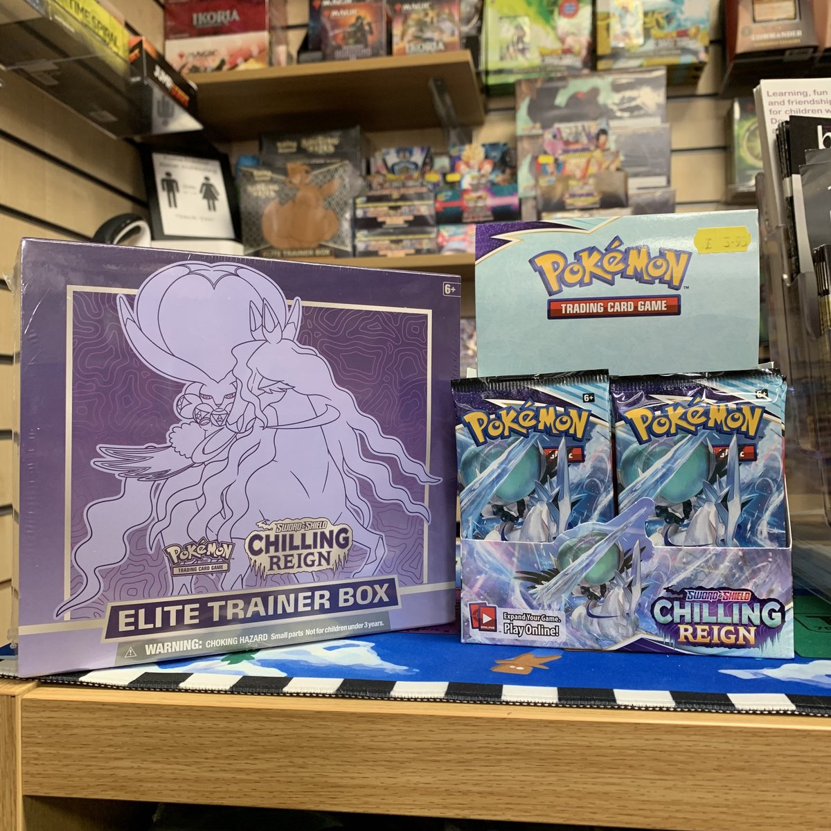 Chilling Reign is now available in store at Meeple Games, with booster packs and Elite Trainer Boxes available today!

#pokemon #gottacatchemall #tcg #CCG #chillingreign #games #tabletopgames #tabletopgaming