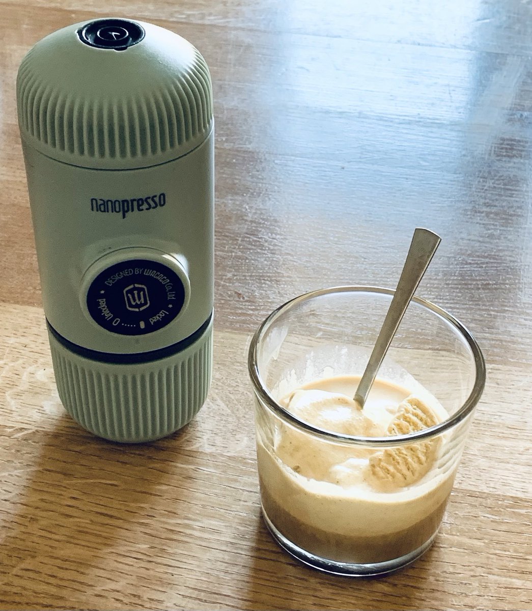 cocoa_nib's tweet image. Cold Espresso with ice cream #nanopresso ❤️