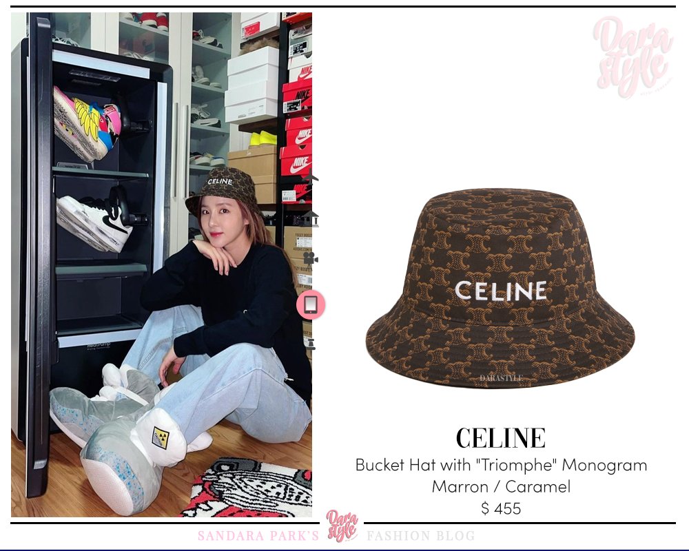 Dara Style on X: [SNS Update] 220425- #DARA Twitter post, wearing:  #BLUMARINE Ruffled Shirt In Printed Silk #CELINE Small Bucket Cuir Triomple  In Textile And Calfskin - Vanilla / Black - #SandaraPark #