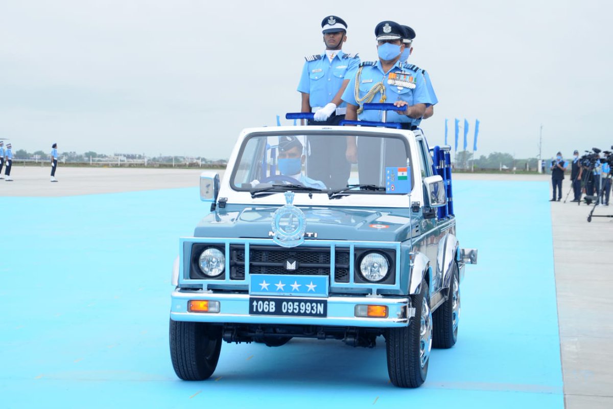 IAF_MCC's tweet photo. CAS Air Chief Mshl RKS Bhadauria reviewed #CGP2021 at Air Force Academy, today marking the successful culmination of training for 161 flight cadets of Flying &amp; Ground duty branches. On the occasion 6 officers from #IndianNavy &amp; 5 from #IndianCoastGuard were also awarded 'Wings'. https://t.co/VaDuetLONU