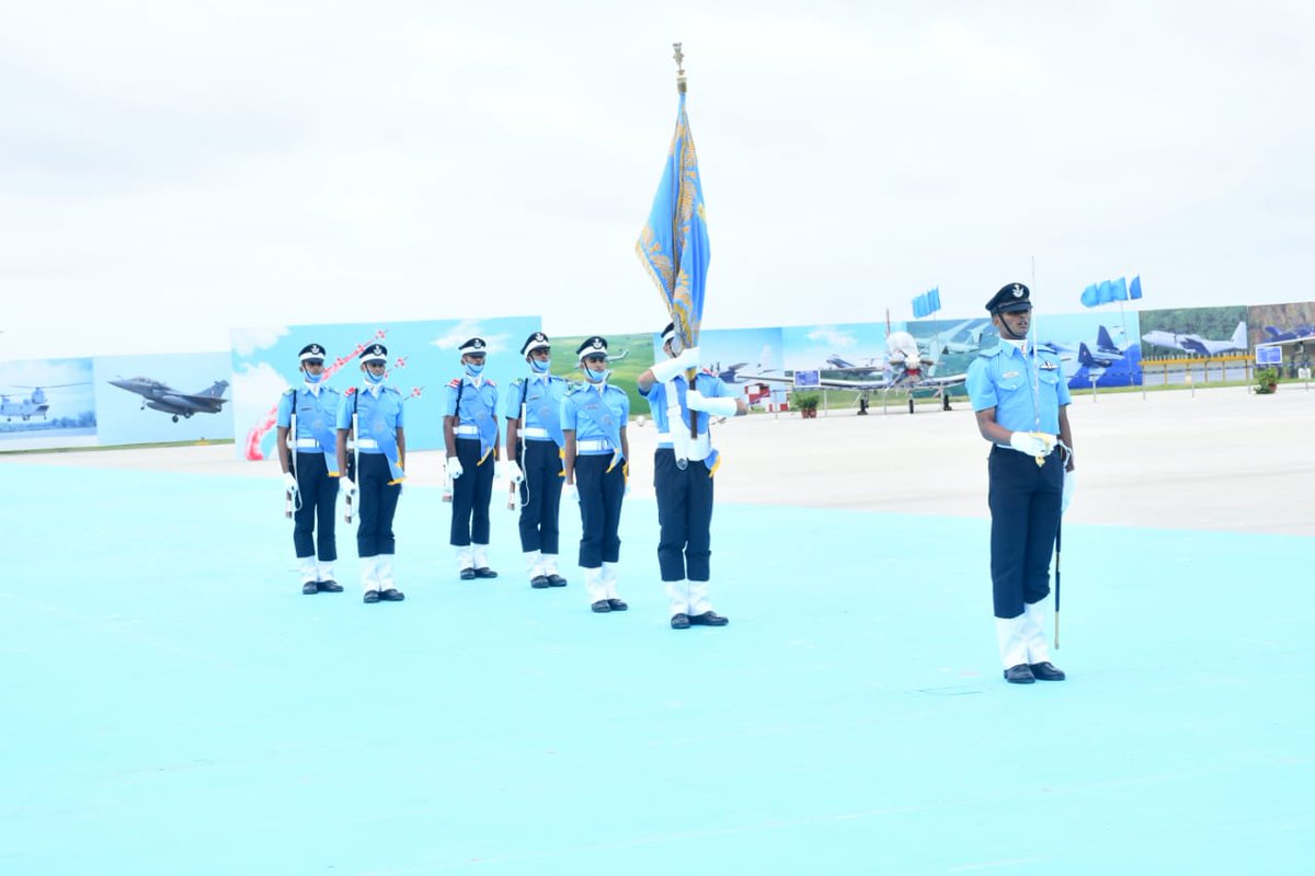 IAF_MCC's tweet photo. CAS Air Chief Mshl RKS Bhadauria reviewed #CGP2021 at Air Force Academy, today marking the successful culmination of training for 161 flight cadets of Flying &amp; Ground duty branches. On the occasion 6 officers from #IndianNavy &amp; 5 from #IndianCoastGuard were also awarded 'Wings'. https://t.co/VaDuetLONU