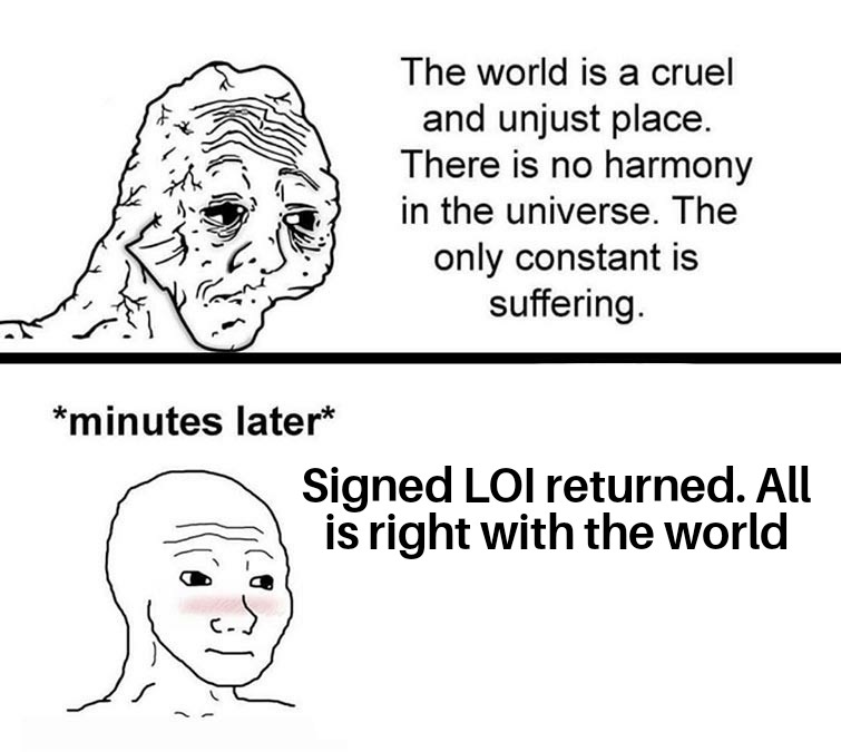 SamtLeslie's tweet image. When you sent the LOI it 15mins ago or 3 months ago...