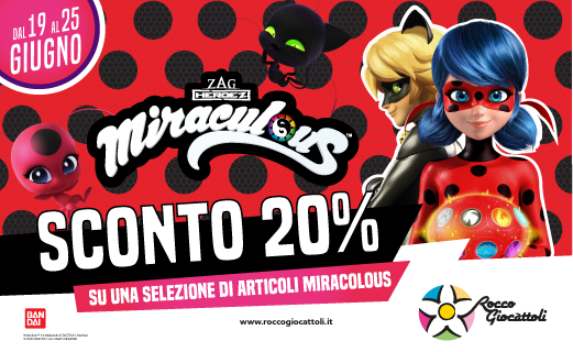 Combatti il crimine con stile! Segui le avventure di Ladybug e Chat Noir anche fuori dagli schermi: su roccogiocattoli.it trovi tutte le bambole e i giochi in tema. 20% di sconto fino al 25 Giugno.

#roccogiocattoli #sconti #promo #miraculous #ladybug #chatnoir