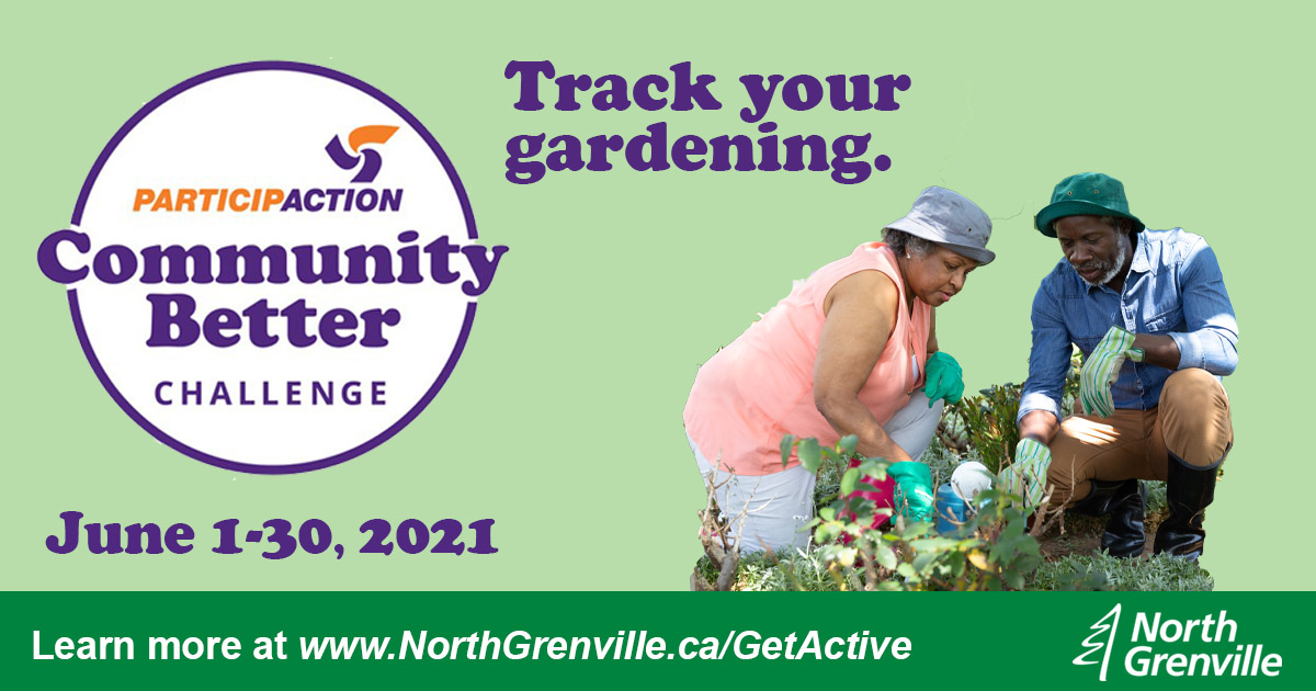 North_Grenville's tweet photo. Spending time working in the garden this weekend? 🥕 Be sure to keep track of your minutes (or hours!) and log them in the @ParticipACTION app or on the website. Let's keep the momentum going #NorthGrenville! #GetActiveNG #StayActive https://t.co/G4EbY410SD