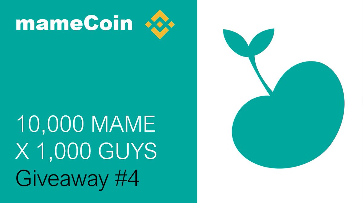 mamecoin's tweet image. Support $MAME to the moon! BUY!!

10,000 MAME X First 1,000 people

To Qualify For The #Airdrops
1⃣Follow @mamecoin
2⃣Retweet this
3⃣Tag 3 friends
4⃣Join discord.gg/TcCZGu7HfA
5⃣Write your BEP20 address at discord at #event

#mameCoin $MAME #BSC #DeFi #ApeSwap $BANANA #AirDrop