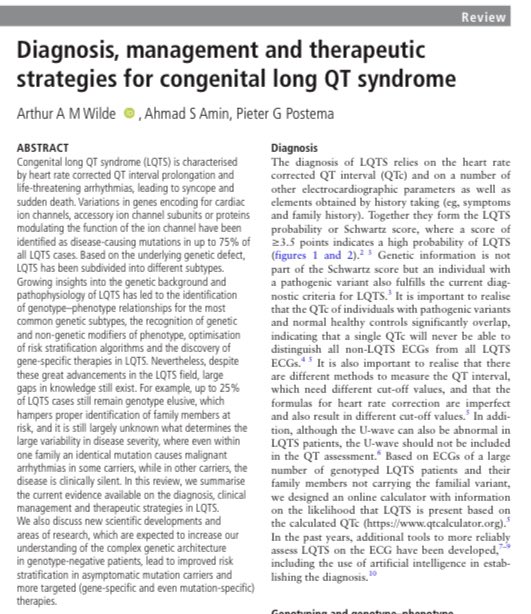 cardiopedhnn's tweet image. Dx, manejo y Rx del síndrome de #QTlargo congénito. Libre acceso. 

Dx, management &amp;amp; Tx of congenital  #longQT syndrome. Open access. 

dx.doi.org/10.1136/heartj…

#cardiopedia #pedscard #disritmia #arritmia #arrhythmia