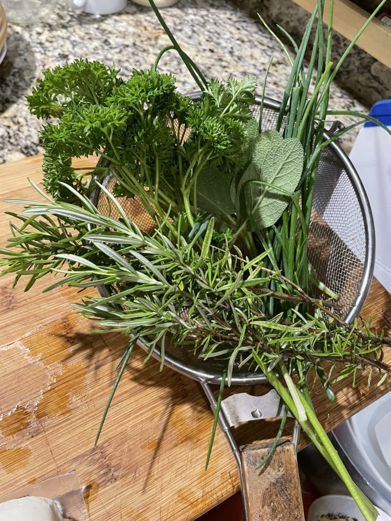 Chefshivambu's tweet image. Herbs from the garden for my chicken wings!